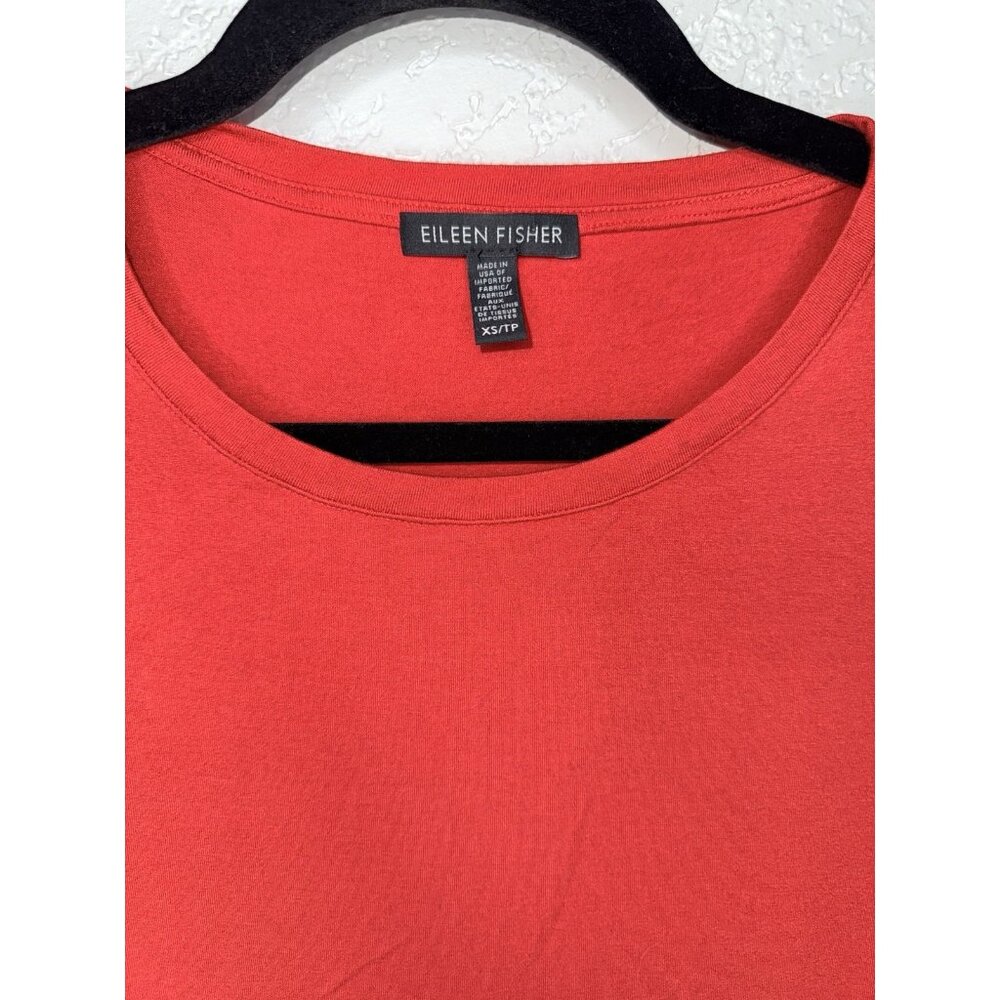 EILEEN FISHER $148 Size XS Watermelon Knee Length T-Shirt Dress Red Orange K - Picture 2 of 8